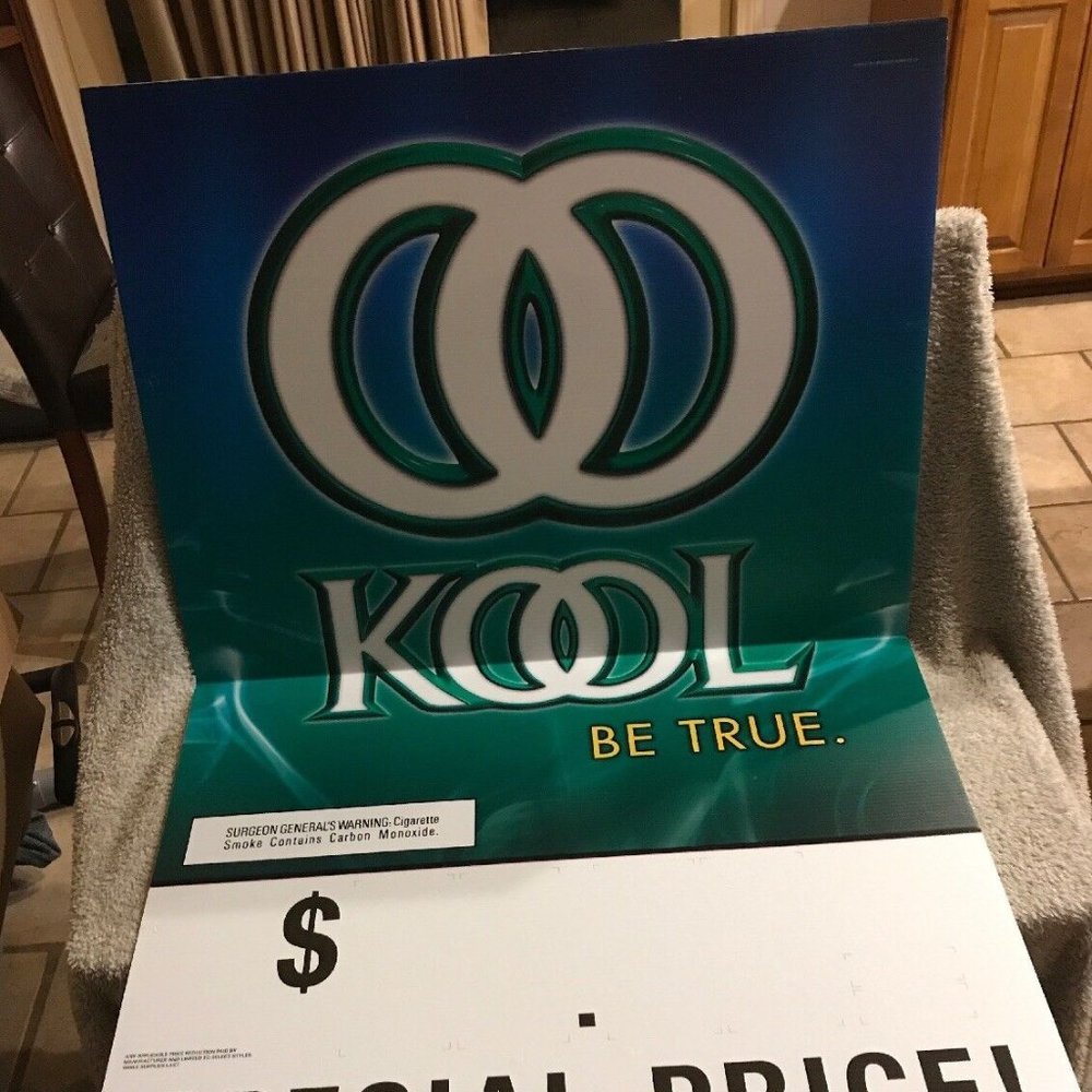 Kool Cigarette Advertising Tobacco Large Corrugated Sign Man Cave Garage